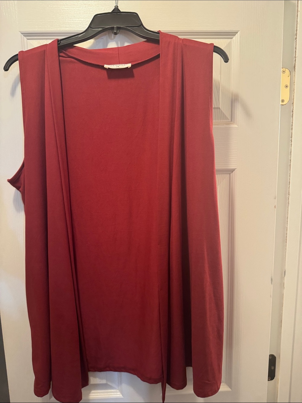 Zenana Outfitters Sleeveless Open-Front Cardigan - Burgundy